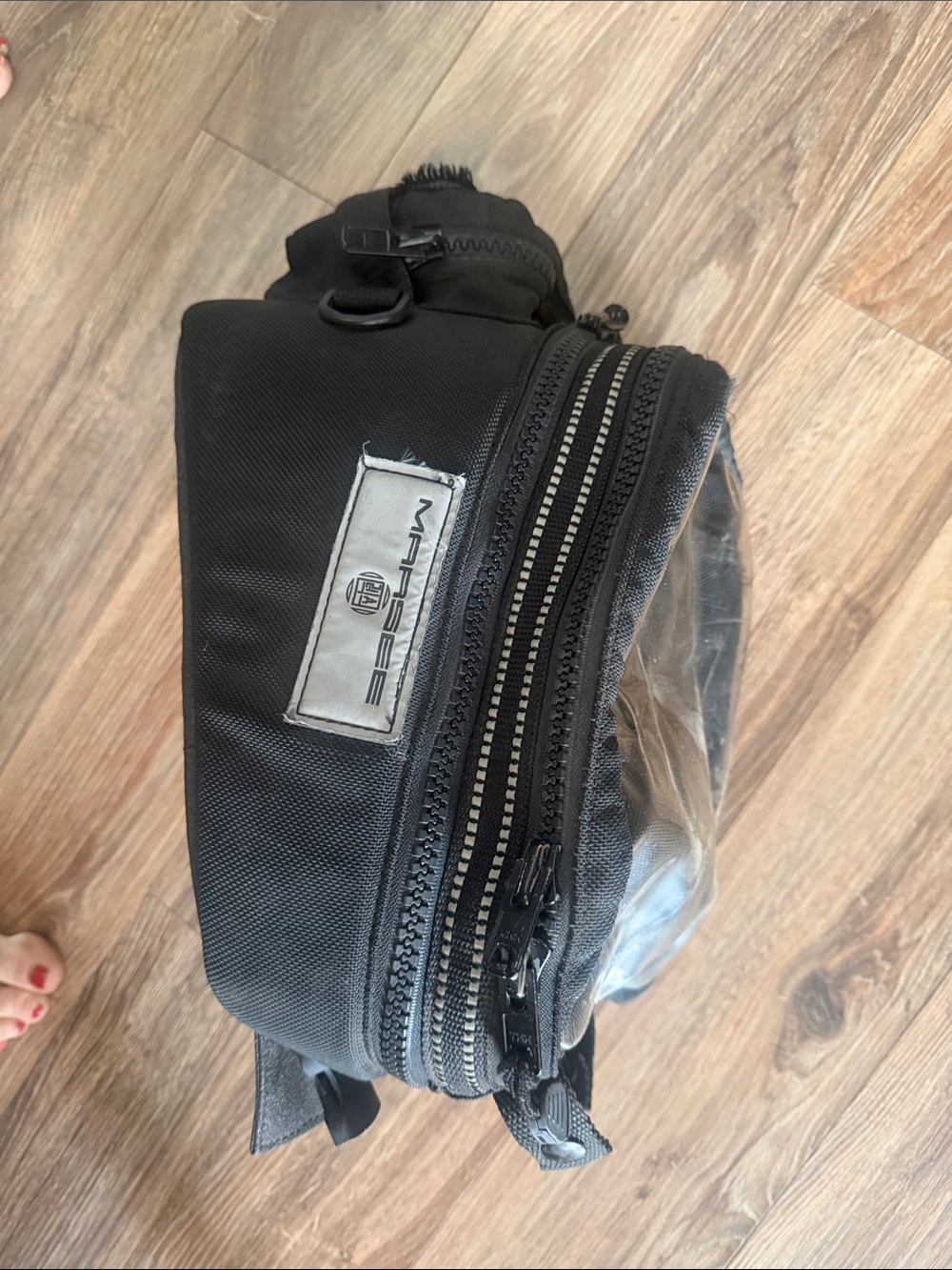 Black Marsee Tank Bag with Clear Front Pocket
